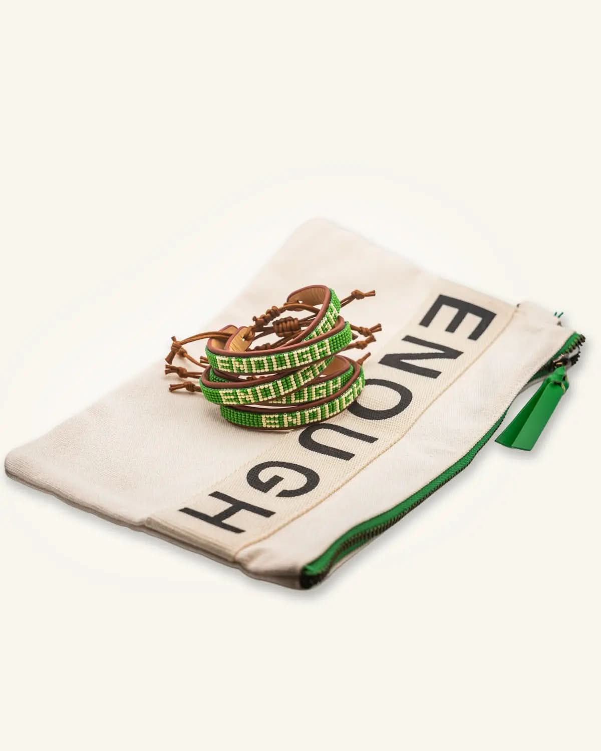 ENOUGH Beaded Leather Bracelet Pack (5 Pack) ENOUGH
