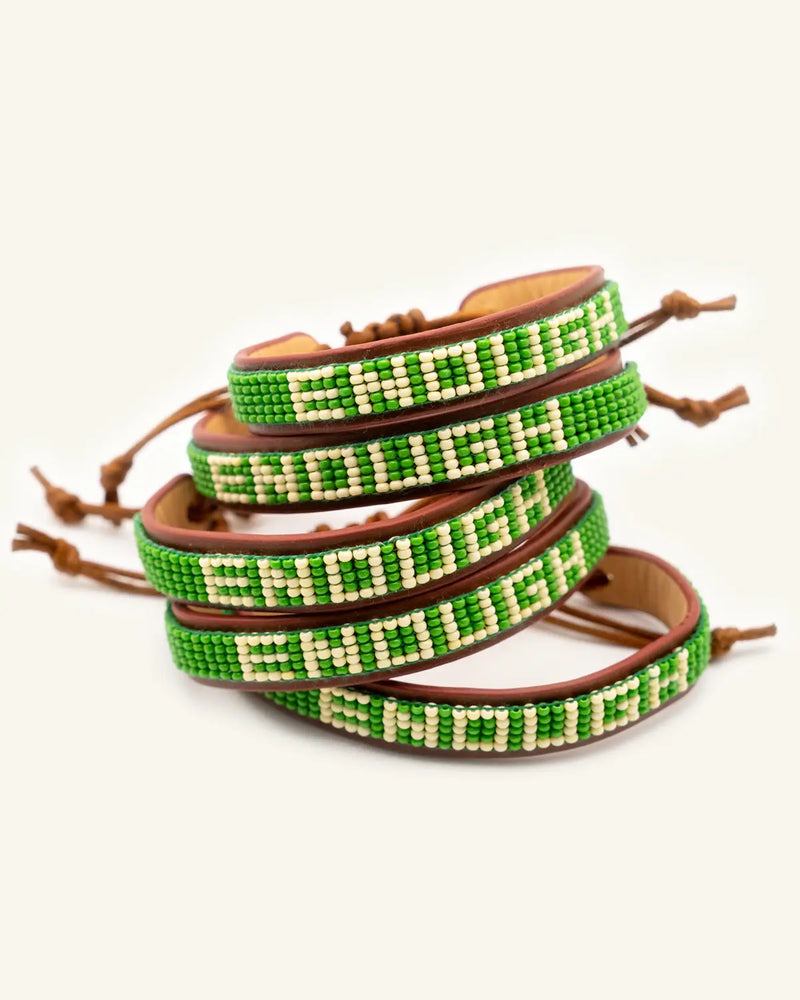 ENOUGH Beaded Leather Bracelet Pack (5 Pack)