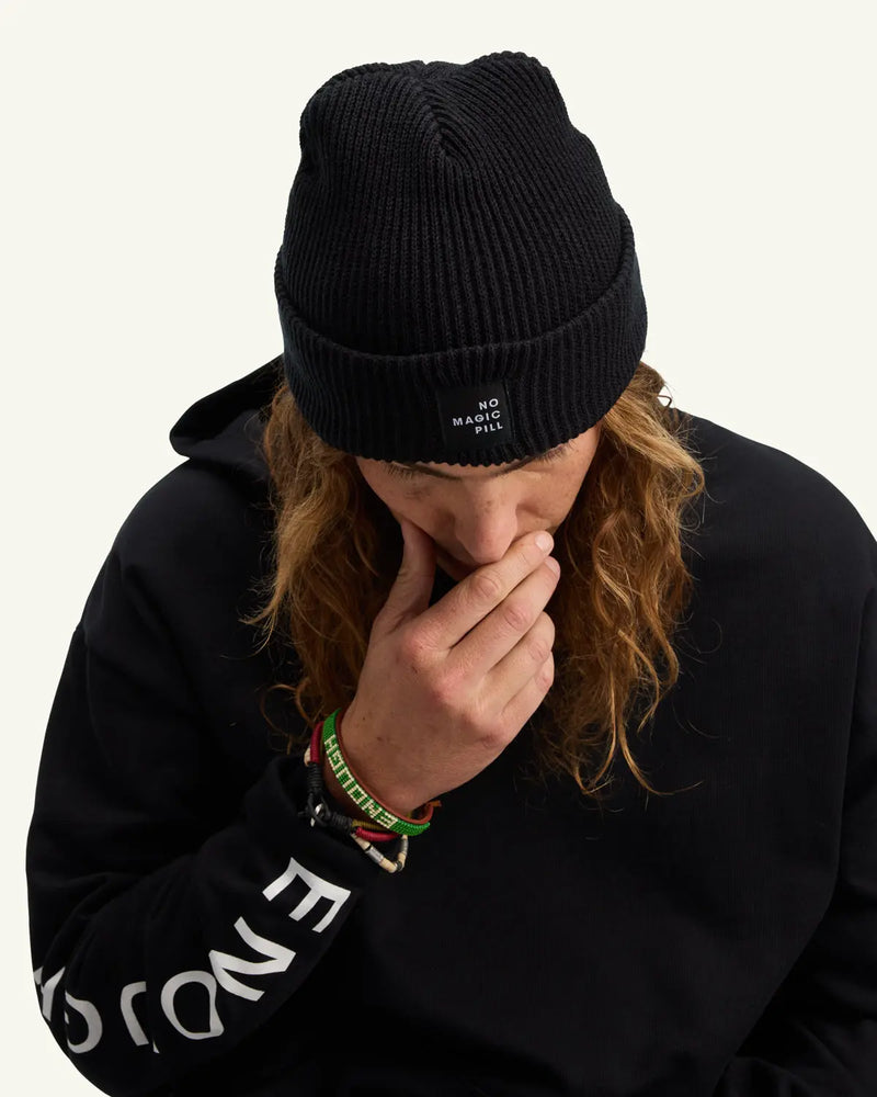 No Magic Pill Ribbed Beanie