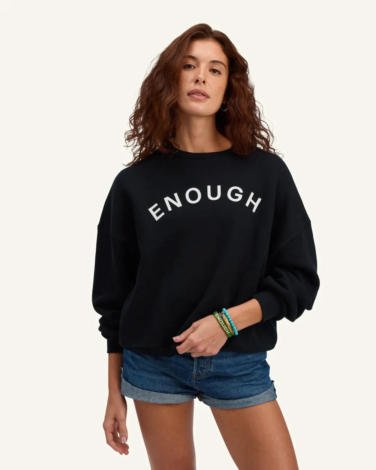 Collegiate Classic Cropped Crew Sweatshirt ENOUGH