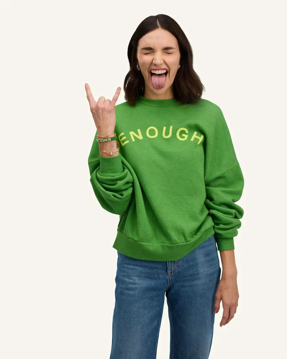 Collegiate Classic Cropped Crew Sweatshirt ENOUGH
