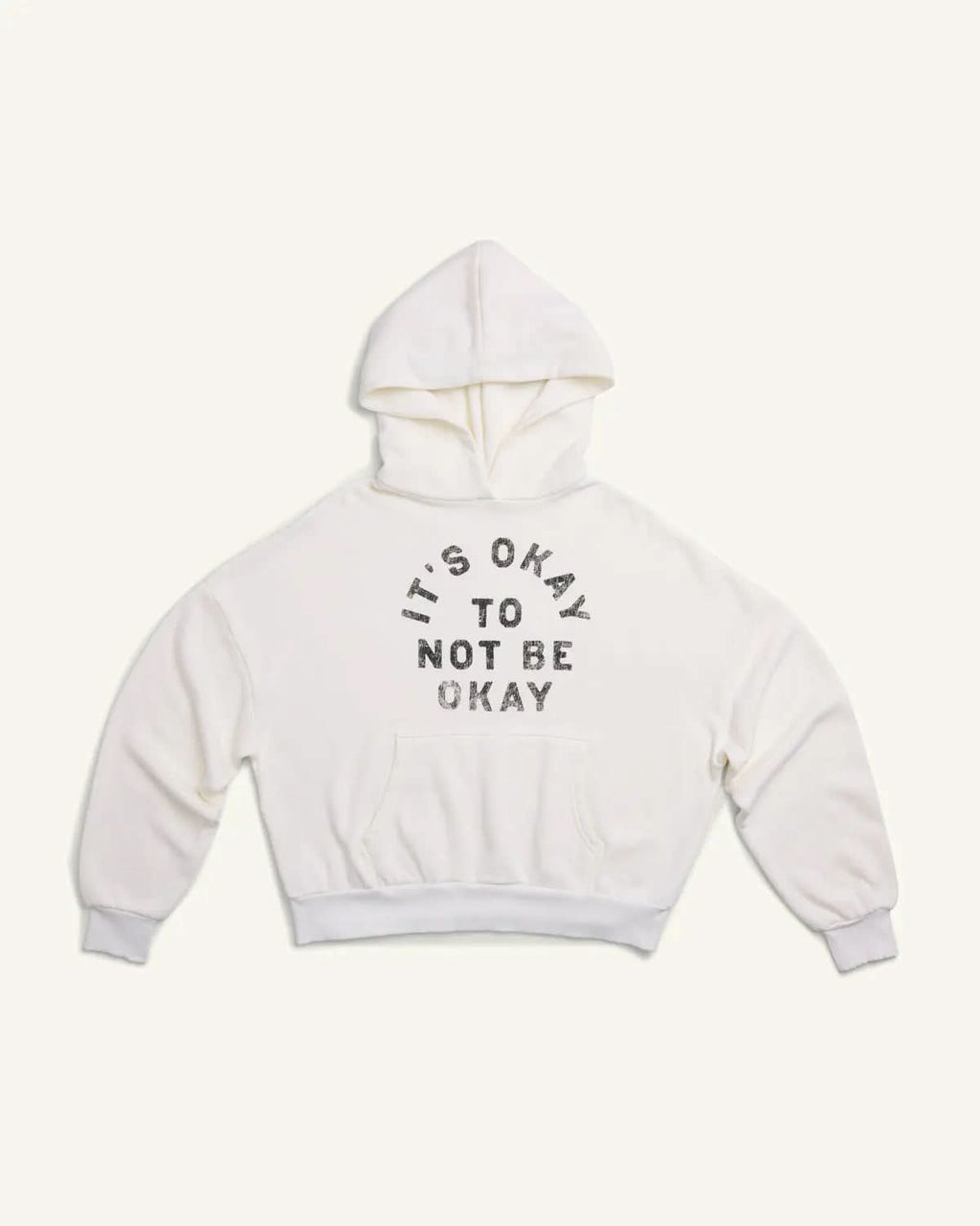It's Okay Drop Shoulder Cropped Hoodie ENOUGH