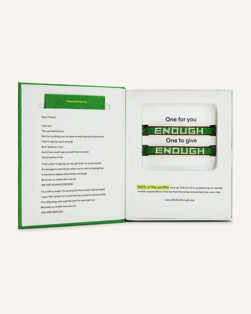 ENOUGH Beaded Leather Bracelet (Adult) ENOUGH