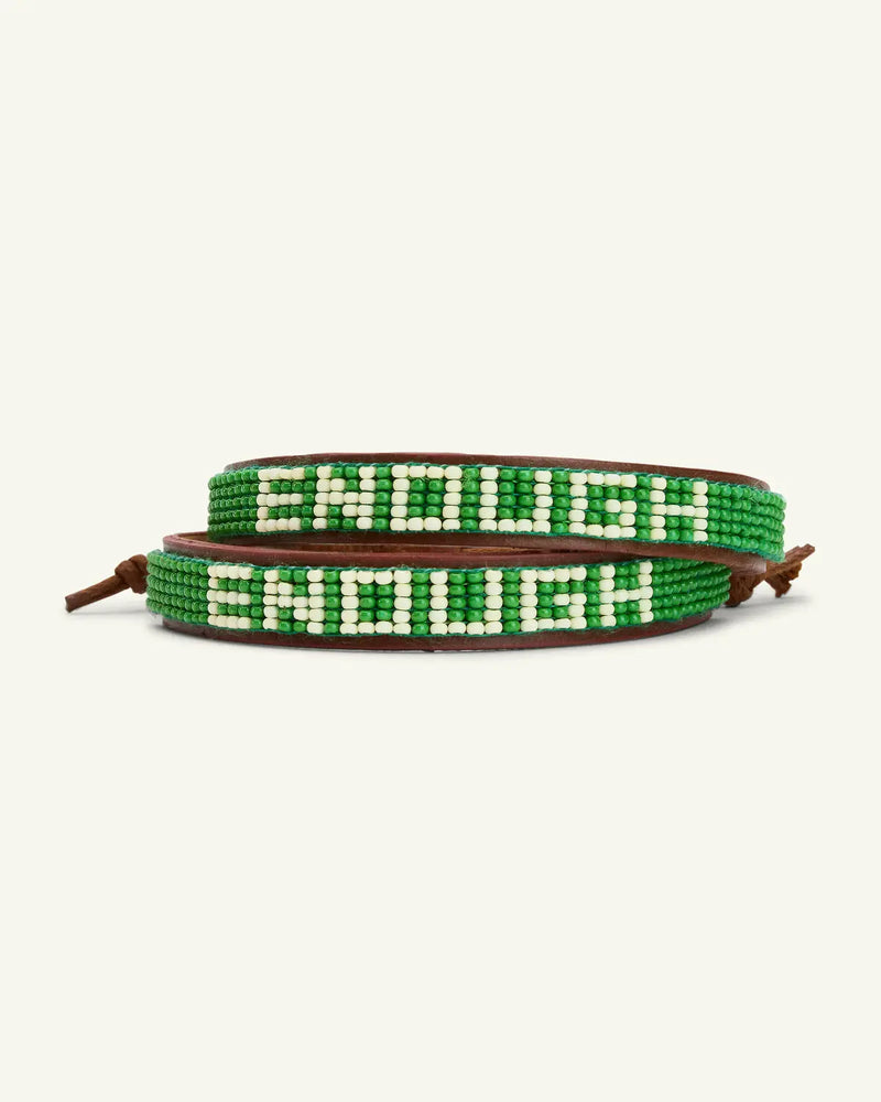 ENOUGH Beaded Leather Bracelet (Adult)