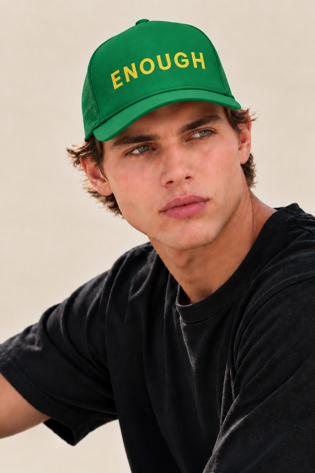 ENOUGH Centered Logo Trucker We are ENOUGH