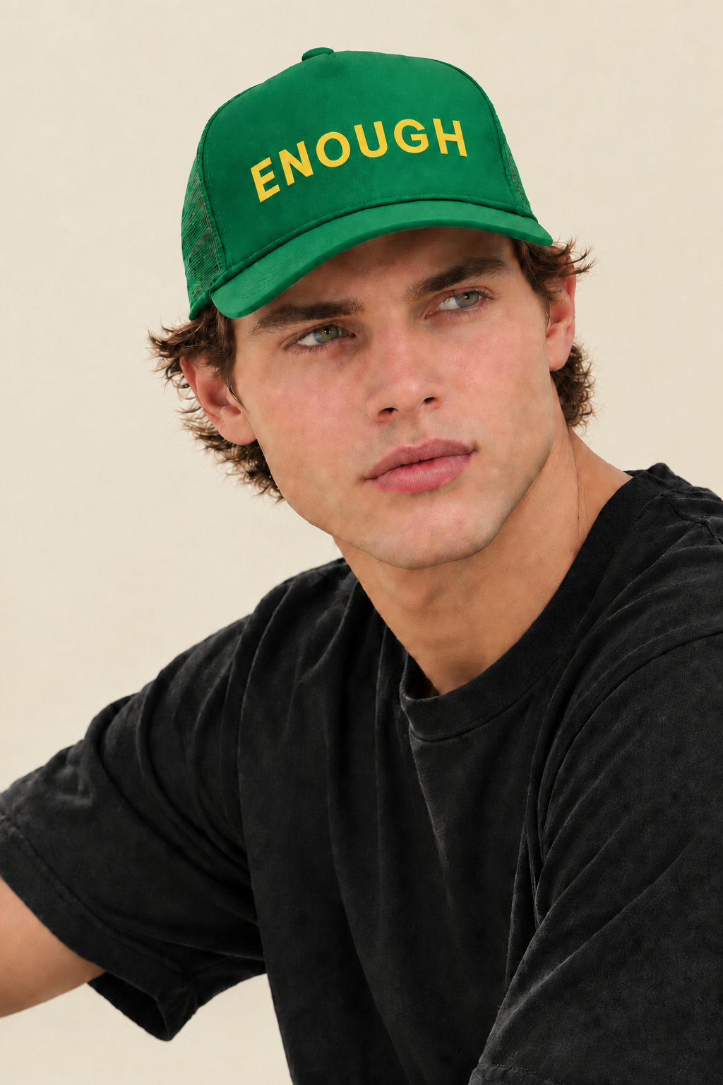 ENOUGH Centered Logo Trucker We are ENOUGH