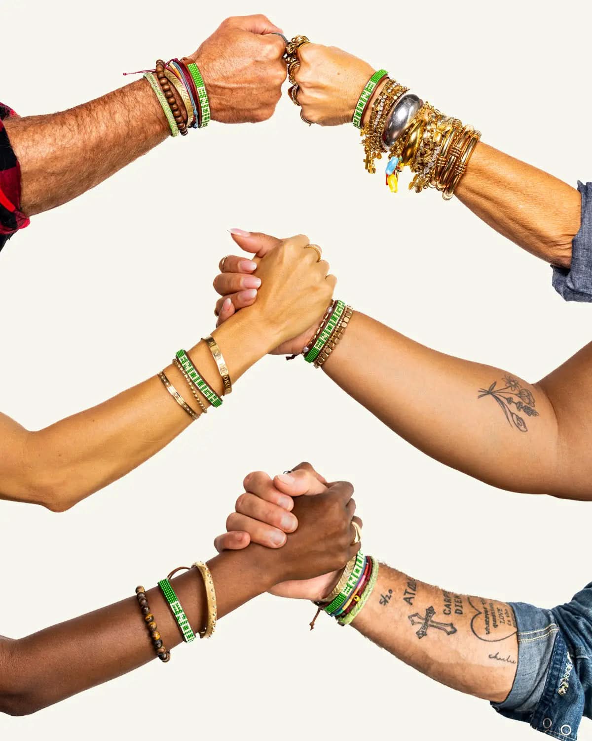 ENOUGH Beaded Leather Bracelet Pack (5 Pack) ENOUGH