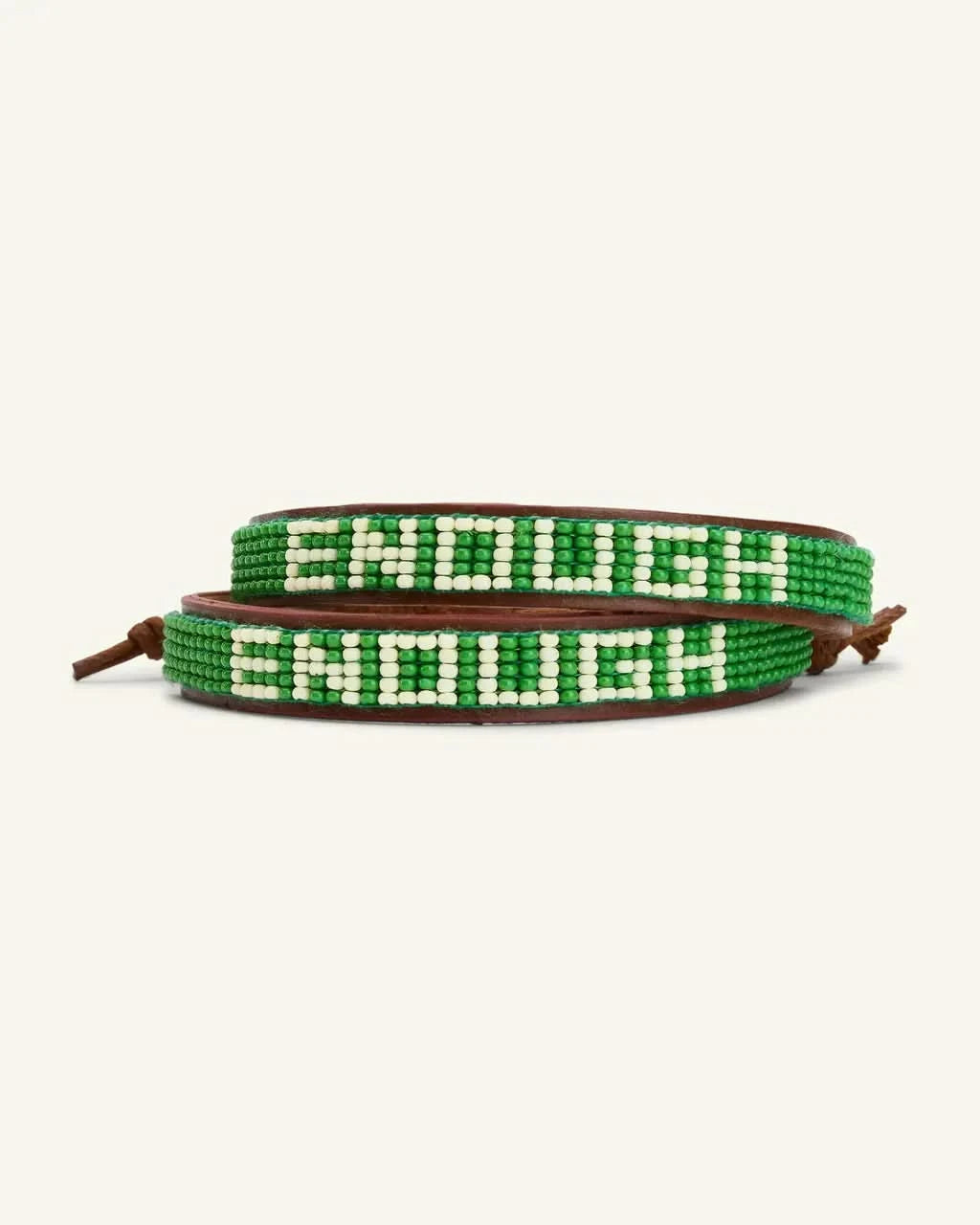 ENOUGH Beaded Leather Bracelet (Adult) | Friendship Bracelet Set We are ENOUGH