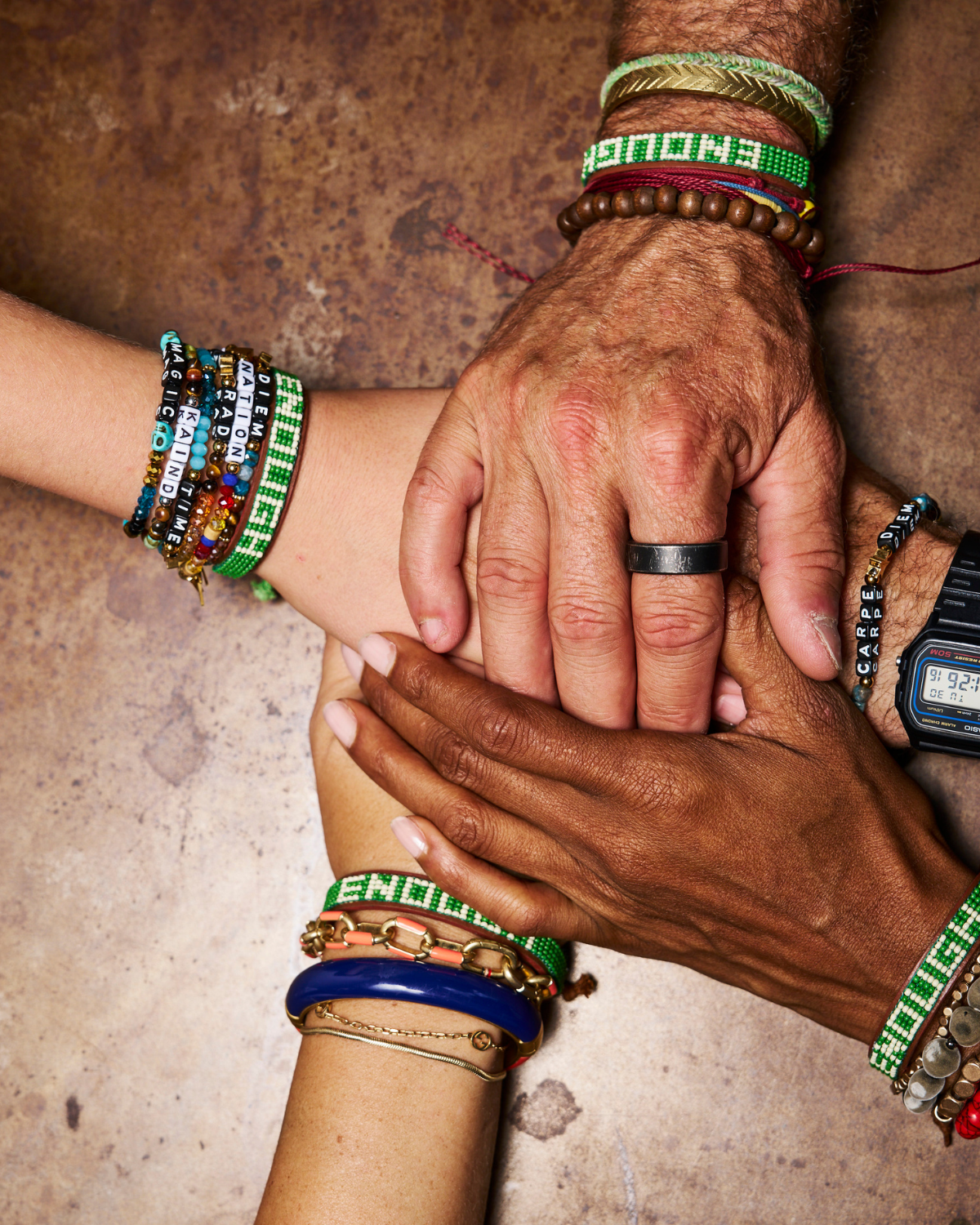 ENOUGH Beaded Leather Bracelet Pack (10 Pack) We are ENOUGH